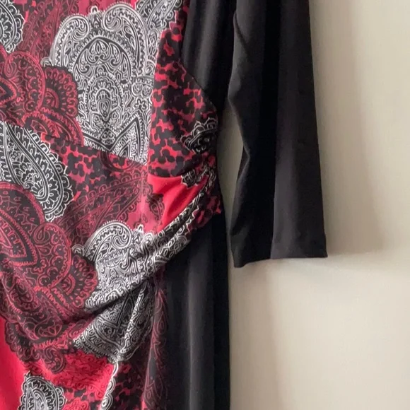 Chico’s Red and Black Paisley Dress - Picture 5 of 6